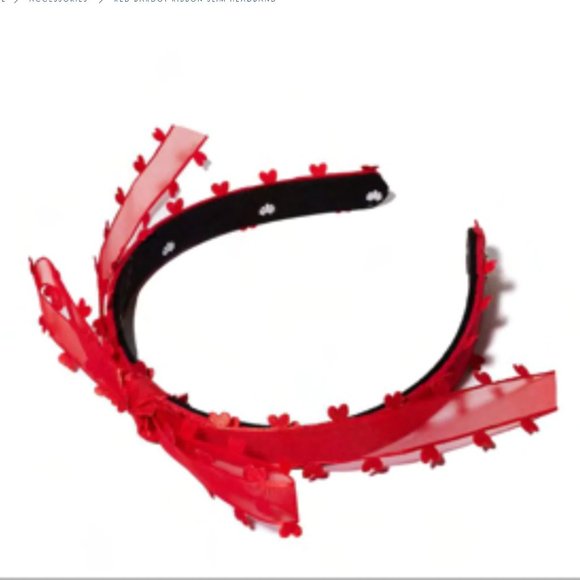 Lele Sadoughi Accessories - ISO Lele Sadoughi Red Bardot Ribbon Slim Headband